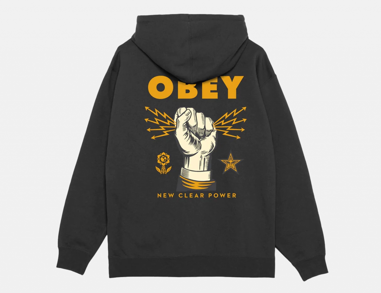 Obey New Clear Power Fleece Hoodie - Black