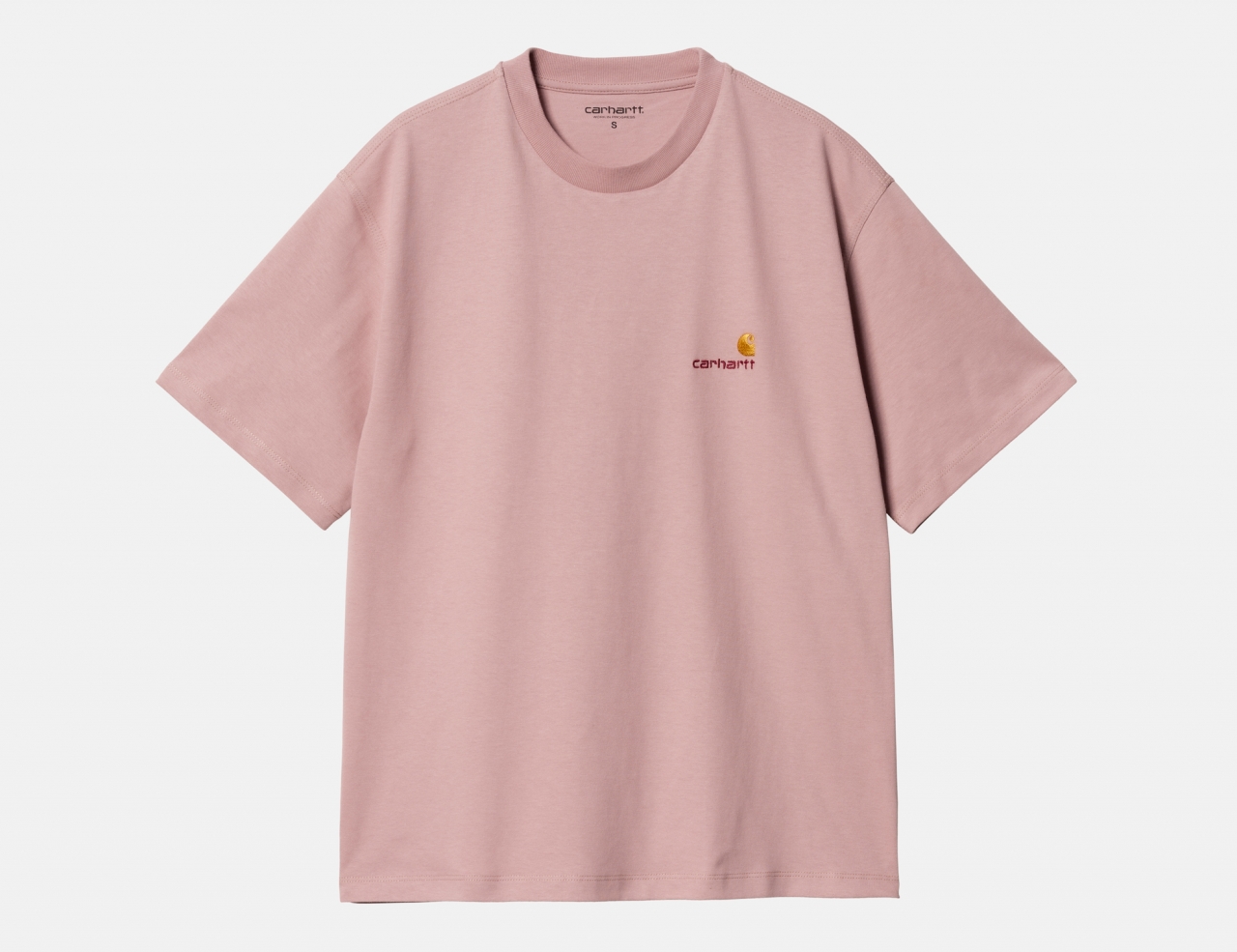 Carhartt WIP W&#039; Shortsleeve American Script T-Shirt - Glassy Pink