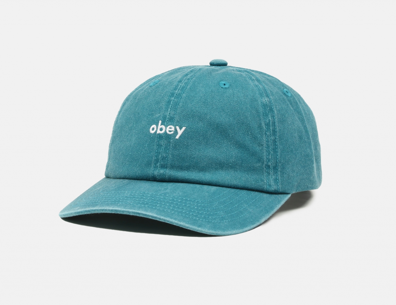 Obey Pigment Lowercase 6 Panel Cap - Pigment Teal