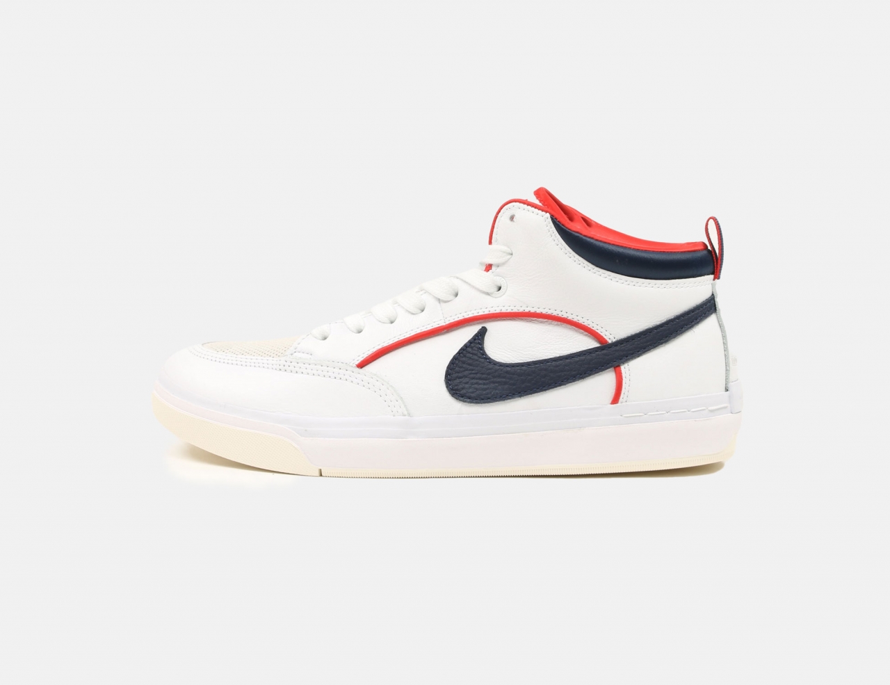 Nike SB React Leo Premium Schuh - White/Midnight Navy-University Red-White