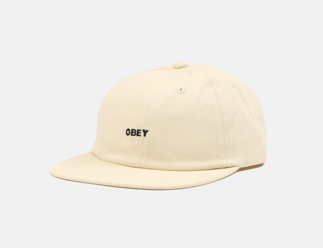 Obey Bold 6 Panel Cap - Unbleached