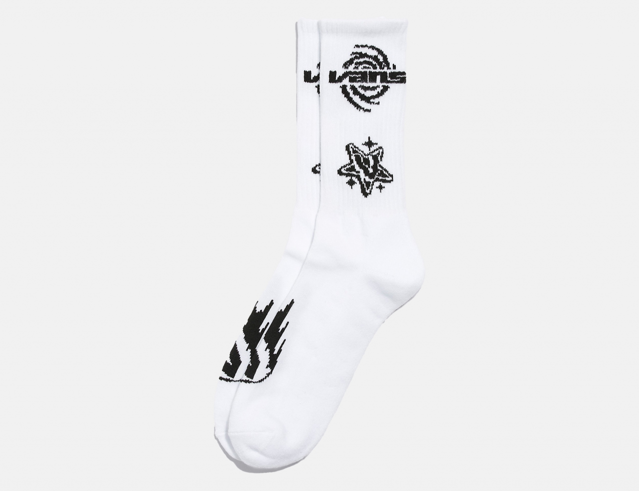 VANS Logo Space Crew Socks - White