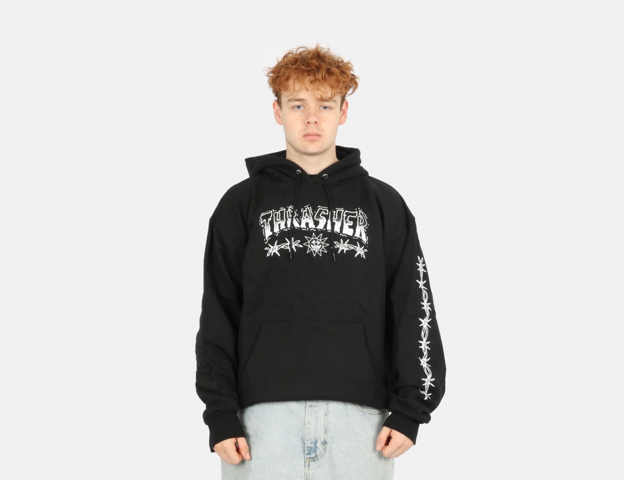 Thrasher Barbed Wire Art By Gigliotti Hoodie - Black