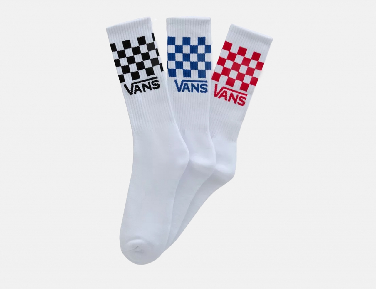 VANS Classic Check Crew Socks - White