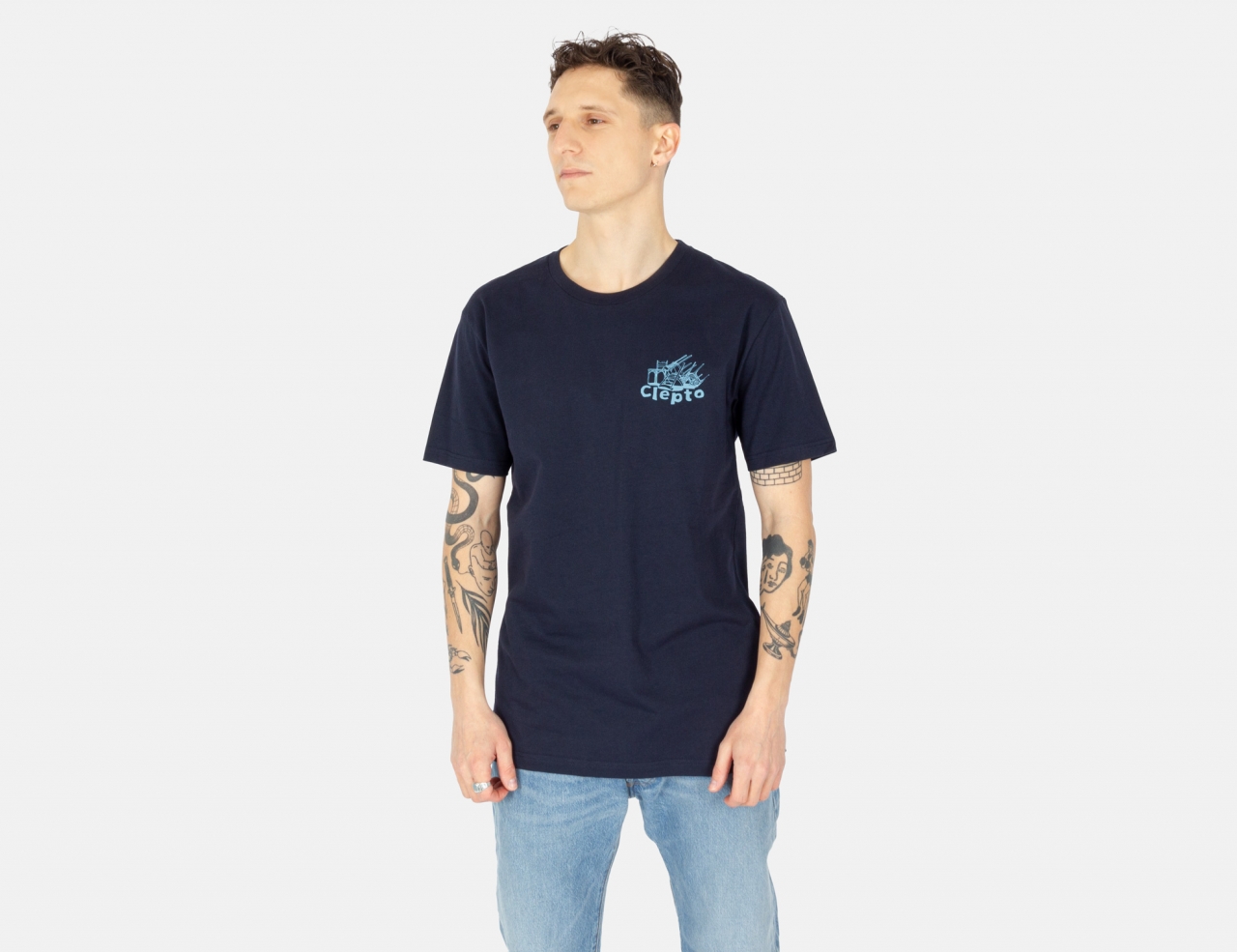 Cleptomanicx Chair Gull Basic T-Shirt - Sky Captain
