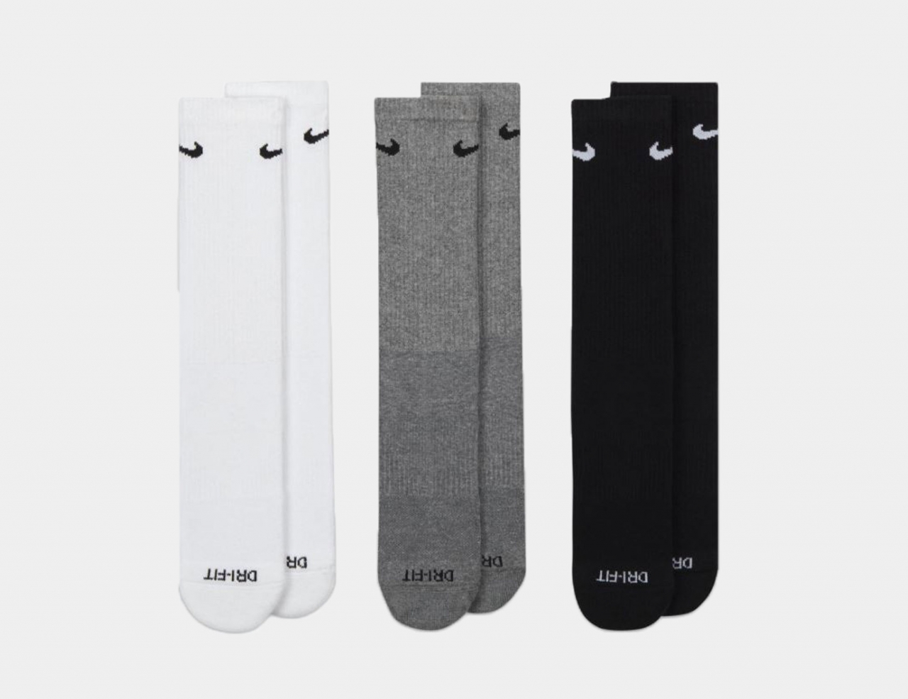 Nike SB Everyday Plus Crush Crew Socks (3-Pair) - White / Grey / Black