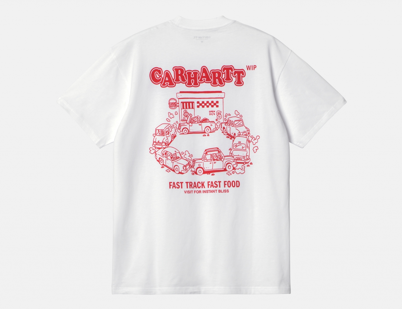 Carhartt WIP Shortsleeve Fast Food T-Shirt - White / Red