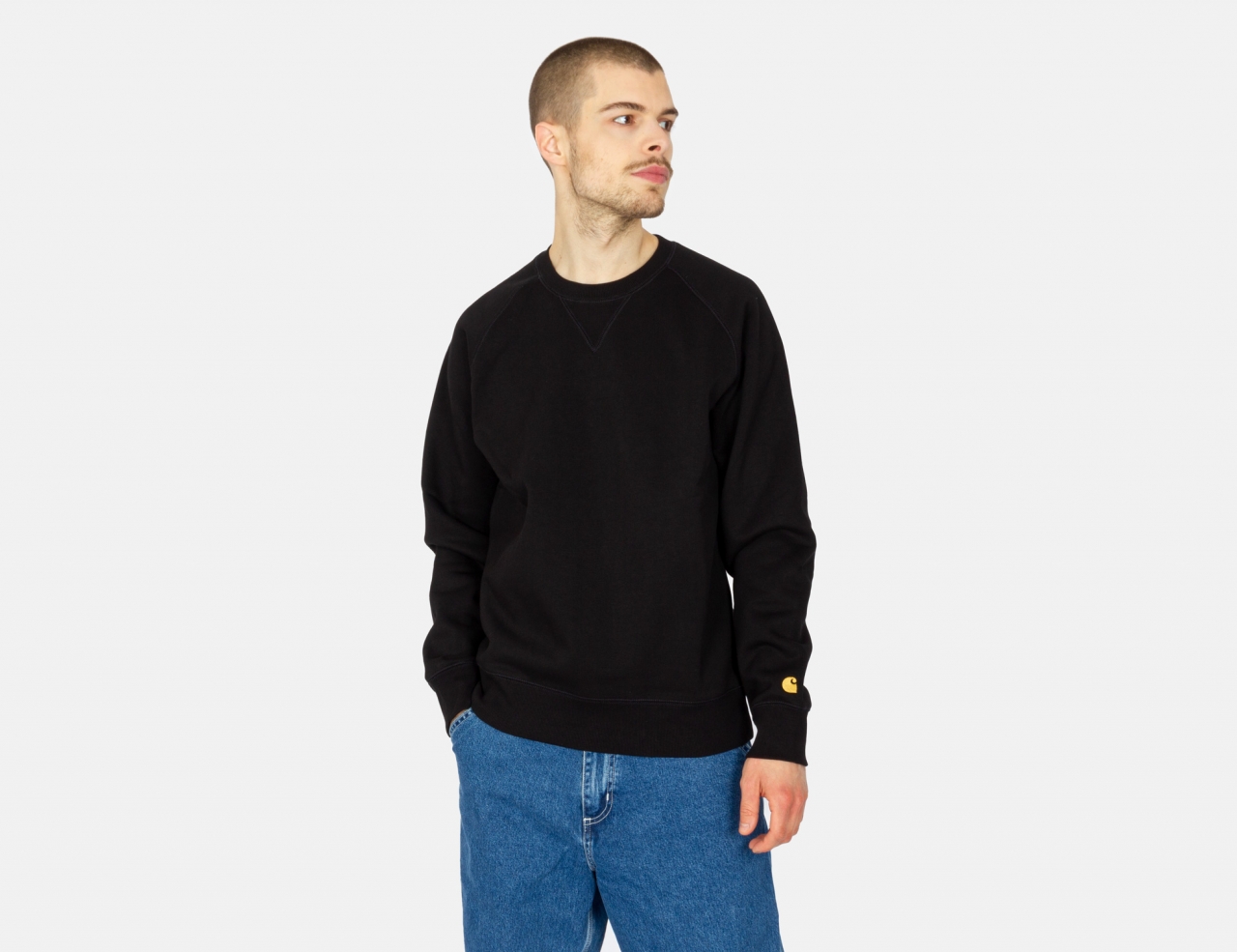 Carhartt WIP Chase Crew Neck - Black / Gold